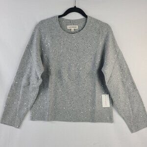 Lucky Brand Womens Gray Sequin Pullover Sweater Size Large New With Tags